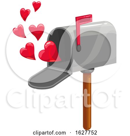 Valentines Day Mailbox with Hearts by Vector Tradition SM