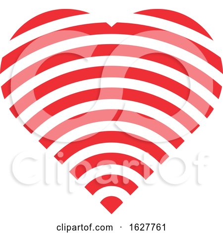 Red Valentine Heart with a Wifi Signal by Zooco
