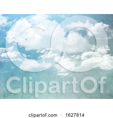 Grunge Background of Blue Sky with White Clouds by KJ Pargeter