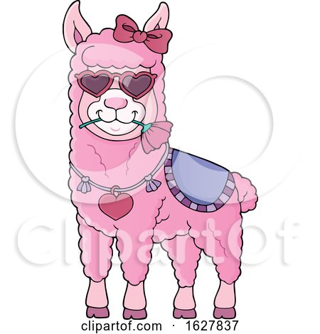 Pink Valentine Llama by visekart