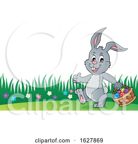 Easter Bunny Carrying a Basket of Eggs by visekart