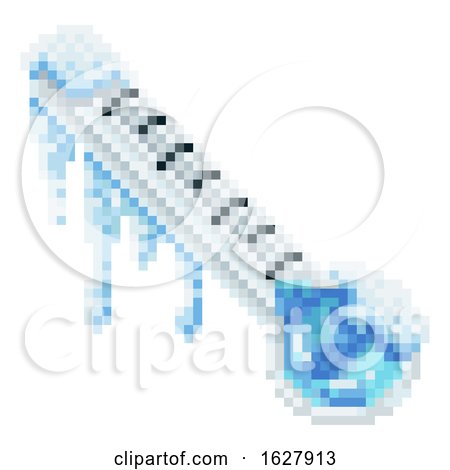 Frozen Thermometer Pixel Art 8 Bit Icon by AtStockIllustration