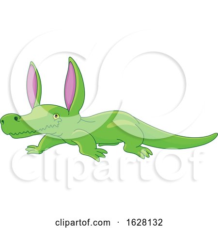 Cute Crocodile Rabbit Eared Monster by Pushkin