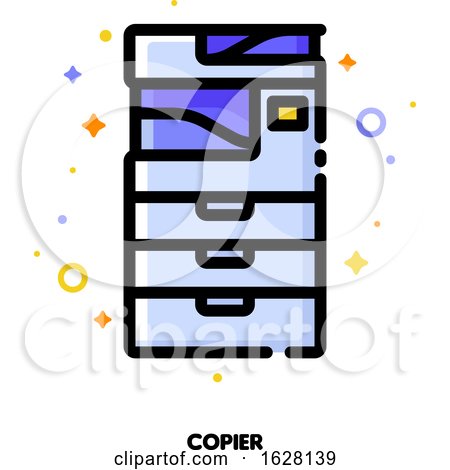 Icon of Copier or Multifunction Printer Scanner for Office Work Concept. Flat Filled Outline Style. Pixel Perfect 64x64. Editable Stroke by elena