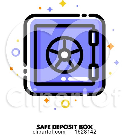 Icon of Safe Deposit Box for Banking Concept. Flat Filled Outline Style. Pixel Perfect 64x64. Editable Stroke by elena