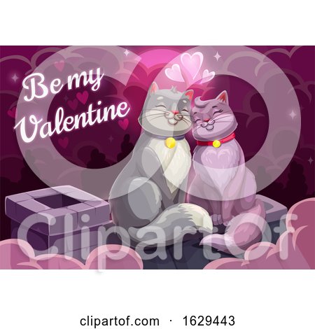 Valentines Day Cat Couple by Vector Tradition SM