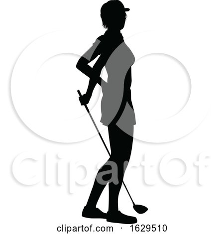 Golfer Golf Sports People Silhouette Set by AtStockIllustration