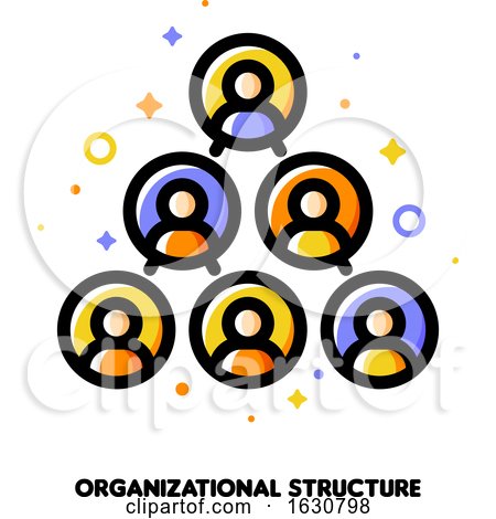 Company Organizational Structure Icon for Corporate Management or Business Hierarchy Concept by elena