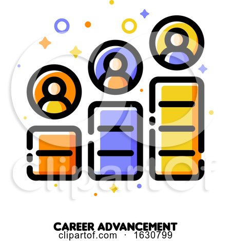 Career Advancement Icon for Corporate Management or Business Leader Training Concept by elena