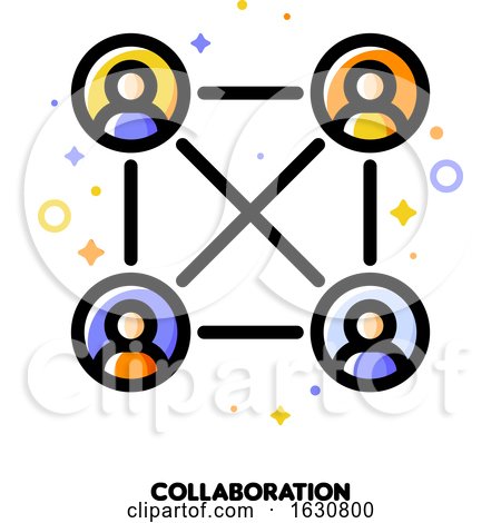 Team Collaboration Icon for Corporate Management or Business Leader Training Concept by elena