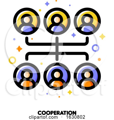 Team Cooperation Icon for Corporate Management or Business Leader Training Concept by elena