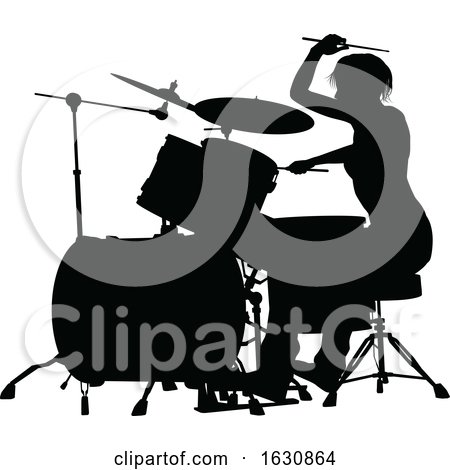 Musician Drummer Silhouette by AtStockIllustration
