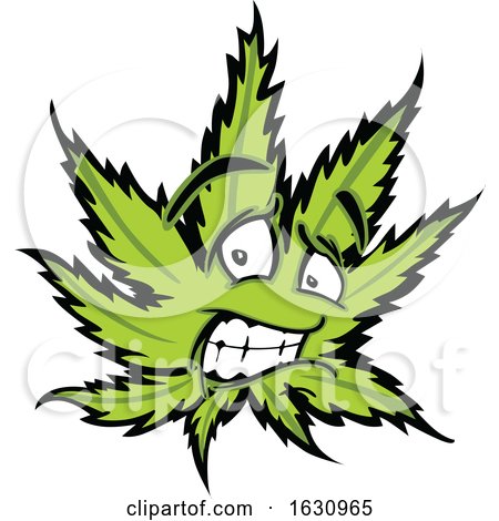 Cannabis Marijuana Pot Leaf Weed Mascot Character by Chromaco