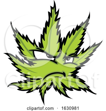 Cannabis Marijuana Pot Leaf Weed Mascot Character by Chromaco