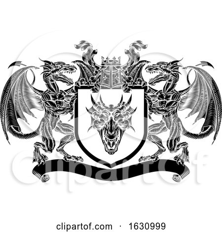 Emblem Shield Dragon Heraldic Crest Coat of Arms by AtStockIllustration