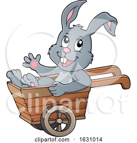 Easter Bunny in a Wheelbarrow by visekart