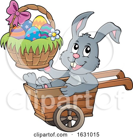 Easter Bunny in a Wheelbarrow by visekart