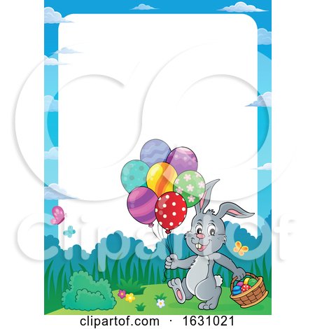 Easter Bunny with a Basket and Balloons by visekart