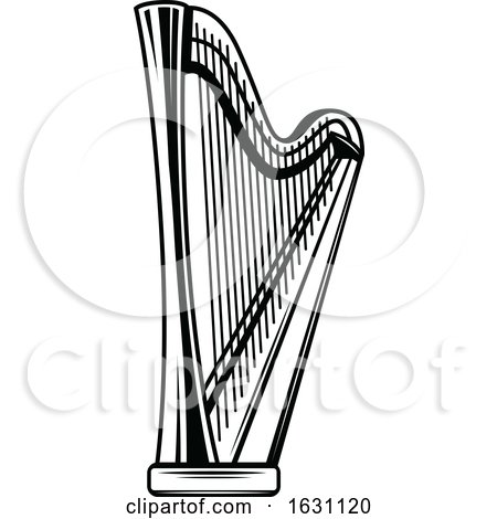 Black and White Harp by Vector Tradition SM