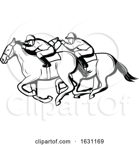 Black and White Jockeys Racing by Vector Tradition SM
