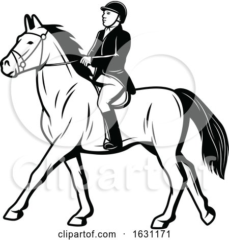 Black and White Equestrian by Vector Tradition SM