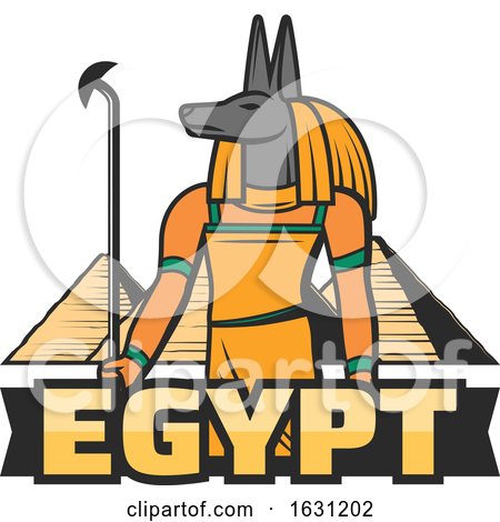 Egyptian Anubis and Pyramids by Vector Tradition SM