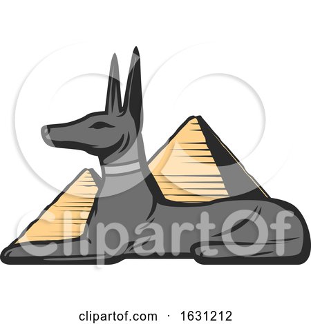 Egyptian Anubis and Pyramids by Vector Tradition SM