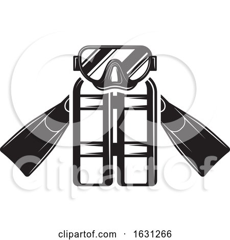 Black and White Scuba Gear by Vector Tradition SM