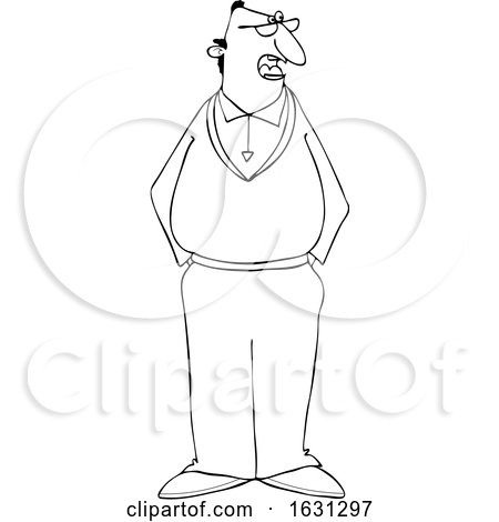 Cartoon Black and White Man with His Hands in His Pockets by djart