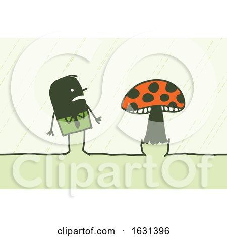 Black Stick Business Man by a Psychedelic Mushroom by NL shop