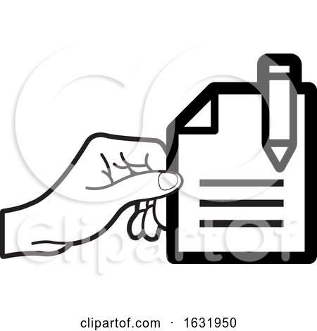 Black and White Hand Holding a Document by Lal Perera