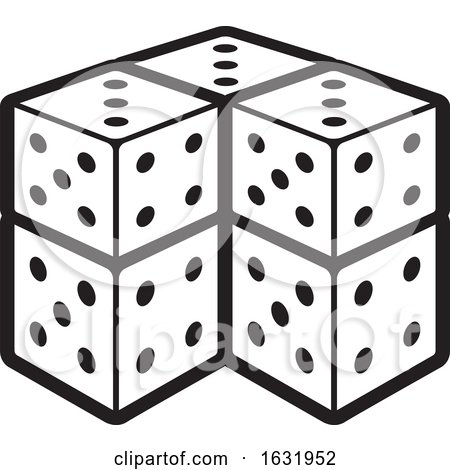 Stacked Black and White Dice by Lal Perera