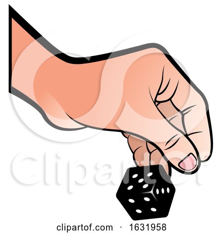Hand Rolling a Dice by Lal Perera