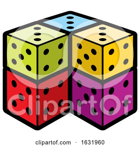 Stacked Colorful Dice by Lal Perera