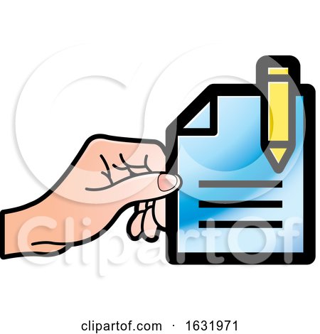 Hand Holding a Document by Lal Perera