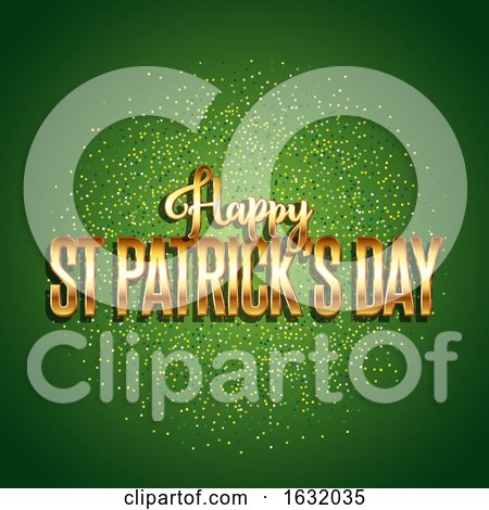 St Patricks Day Background with Gold Text by KJ Pargeter