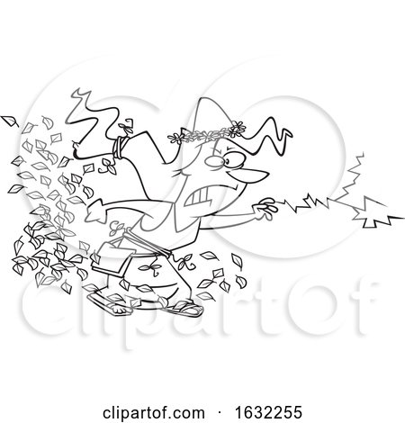 Cartoon Outline Furious Mother Nature by toonaday