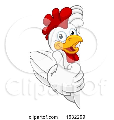 Chicken Rooster Cockerel Bird Cartoon Character by AtStockIllustration