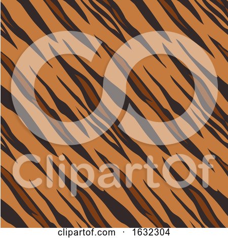 Tiger Animal Print Pattern Seamless Tile by AtStockIllustration