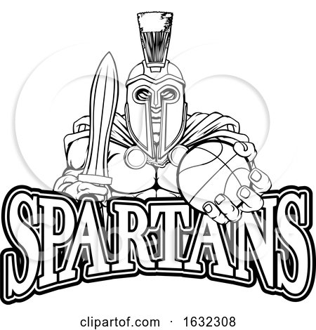 Spartan Trojan Basketball Sports Mascot by AtStockIllustration