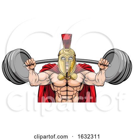 Spartan Trojan Weight Lifting Body Building Mascot by AtStockIllustration