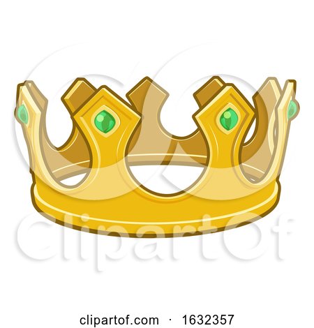 Gold Cartoon Kings Crown by AtStockIllustration