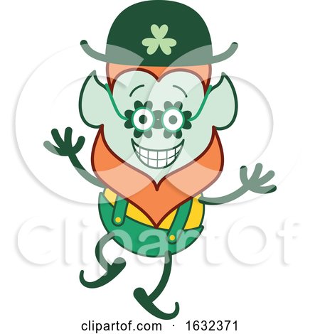 St Patricks Day Leprechaun Wearing Clover Glasses by Zooco