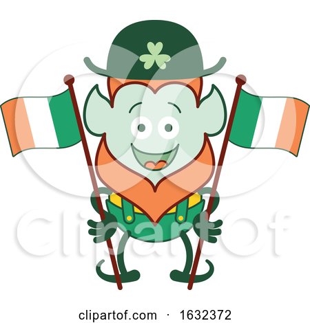 St Patricks Day Leprechaun with Irish Flags by Zooco