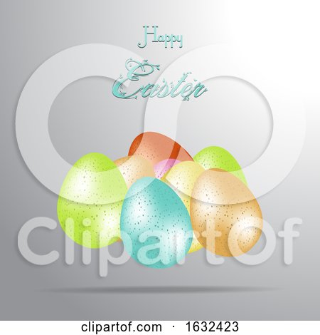 Easter 3D Eggs and Decorative Text Background by elaineitalia