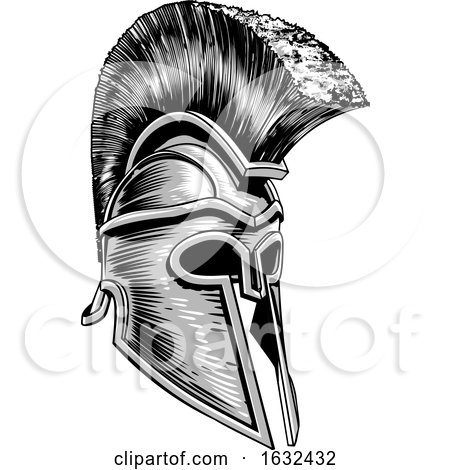 Ancient Greek Spartan Warrior Gladiator Helmet by AtStockIllustration