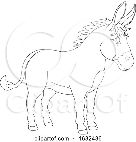 Donkey Animal Cartoon Character by AtStockIllustration