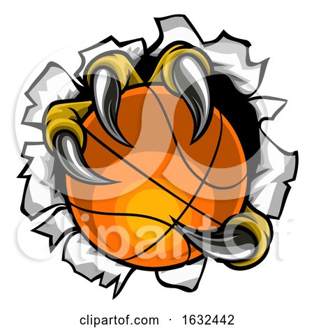 Basketball Ball Eagle Claw Tearing Background by AtStockIllustration