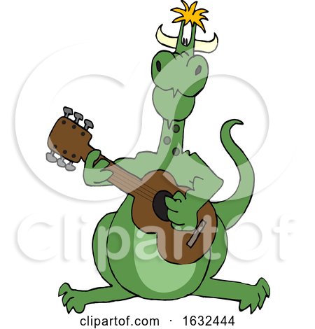 Cartoon Dragon Playing a Guitar by djart