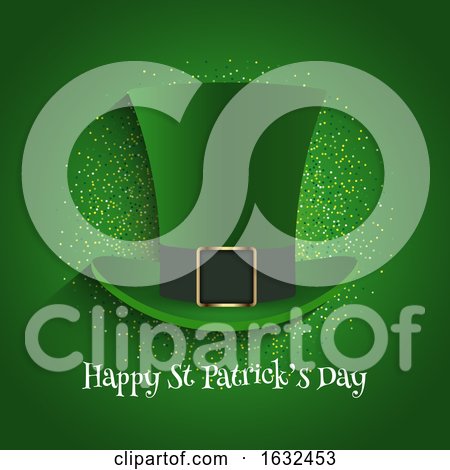 St Patrick's Day Background with Top Hat and Glitter by KJ Pargeter
